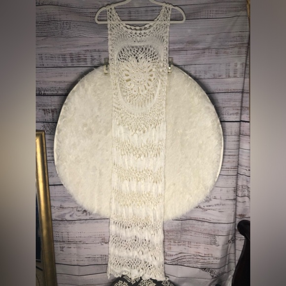 VENUS White Crochet Sleeveless Coverup Dress NWOT M/L - Picture 7 of 16